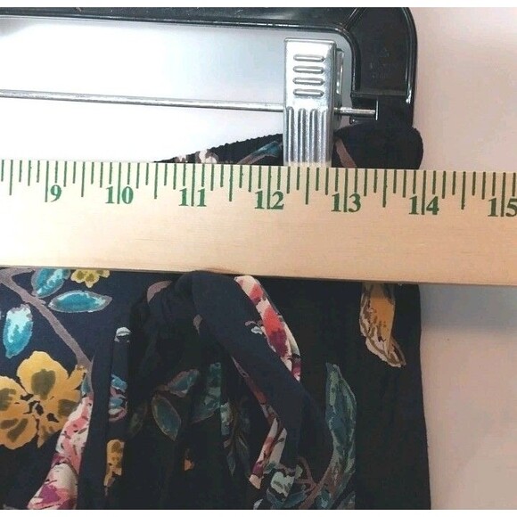 Blue Rain Maxi Skirt Sz M Navy Blue Floral Bird Faux Wrap Vibrant Boho Romantic - Picture 4 of 11